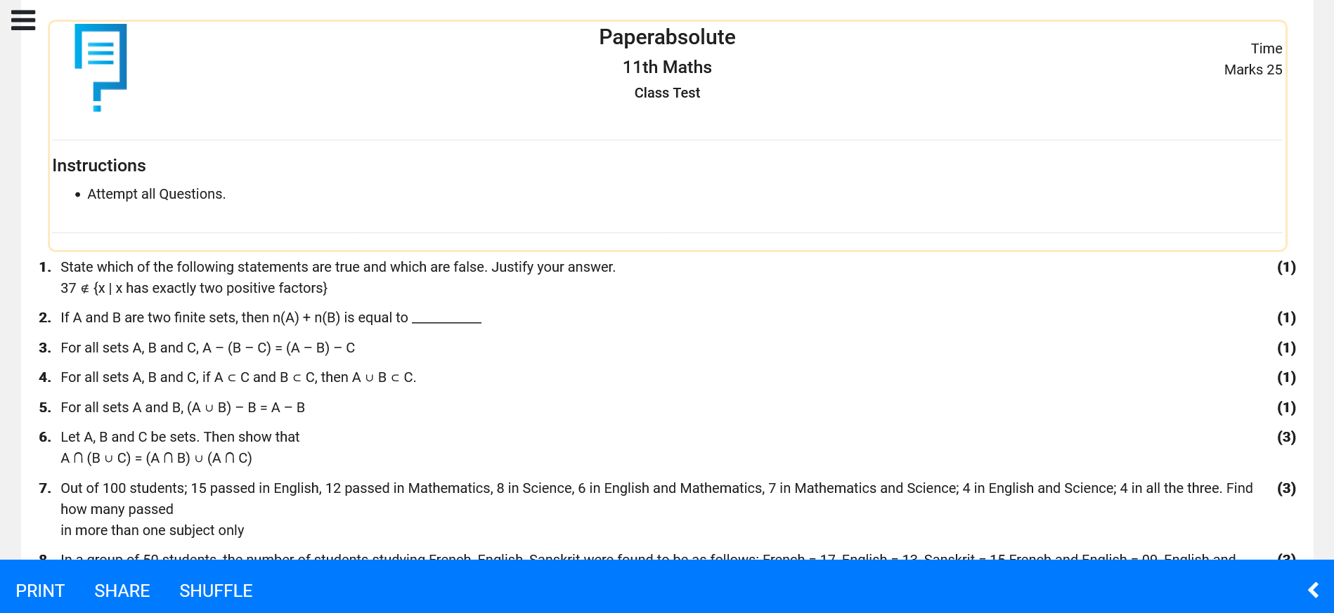 11th math Probability 2022